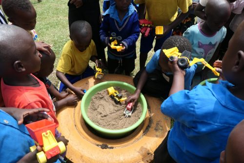 Sand play at Uphill Junior School